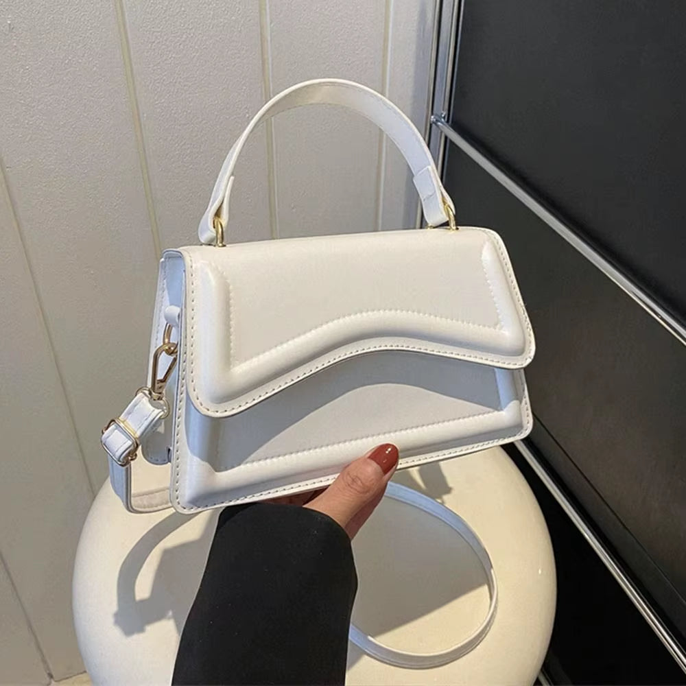 New Fashion Sling Shoulder Bag Trend PU Leather Messenger Handbags Solid Color Leisure Stylish Crossbody Bags for Women Girls